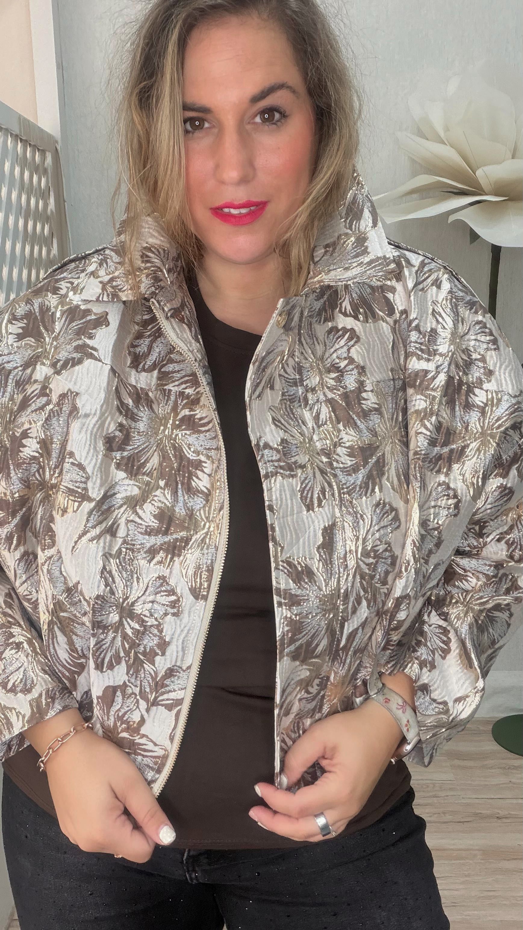 Bomber metalizada Hojas