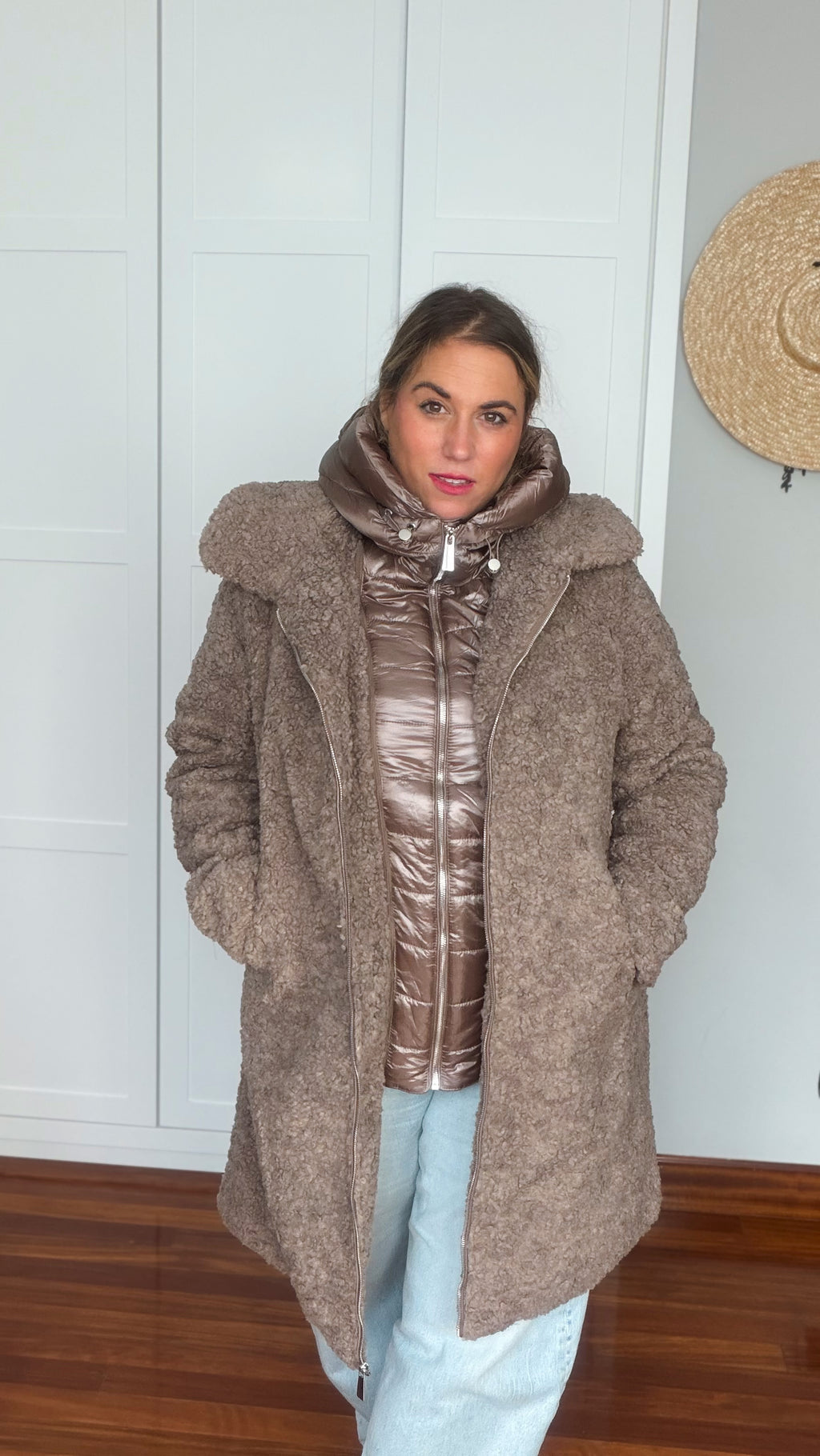 Abrigo peludo 2 en 1