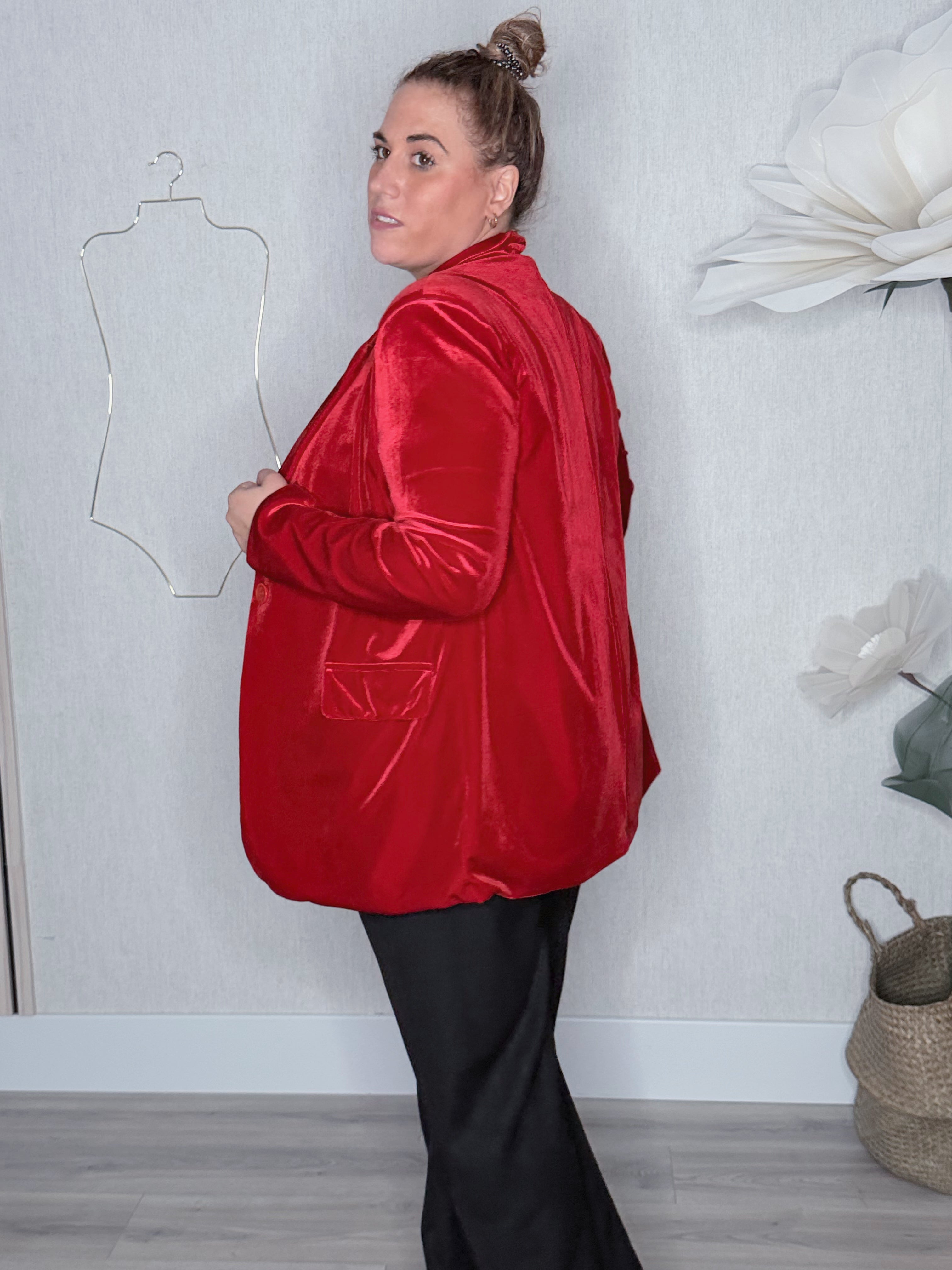 Blazer red velvet