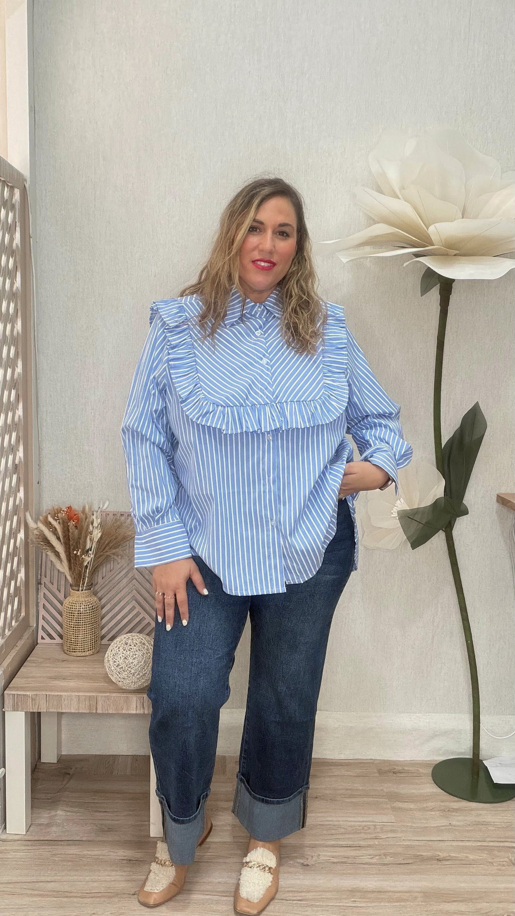 Camisa mil rayas volante