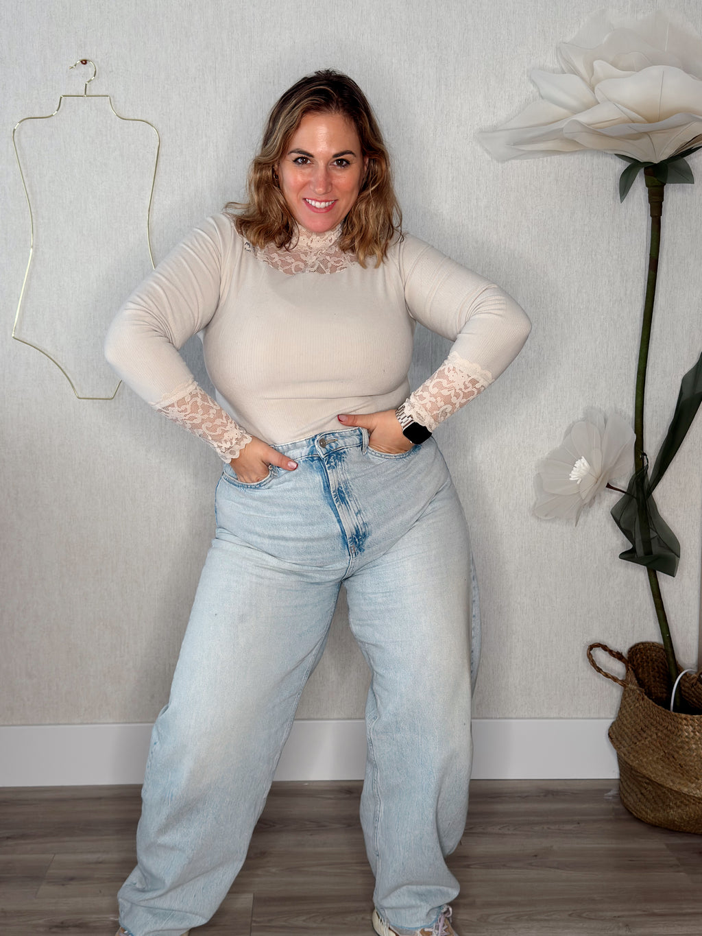 Camiseta térmica encaje