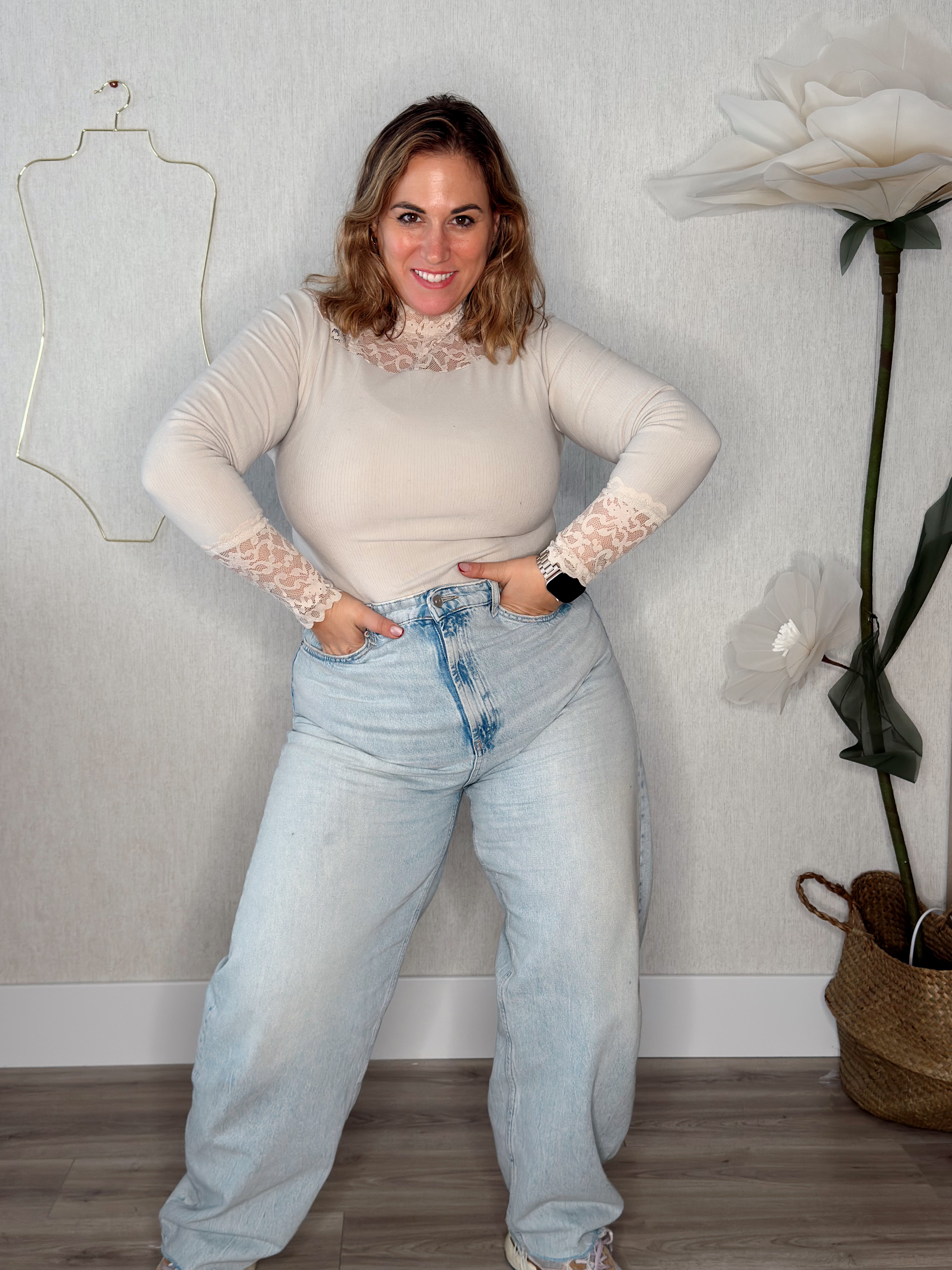 Camiseta térmica encaje