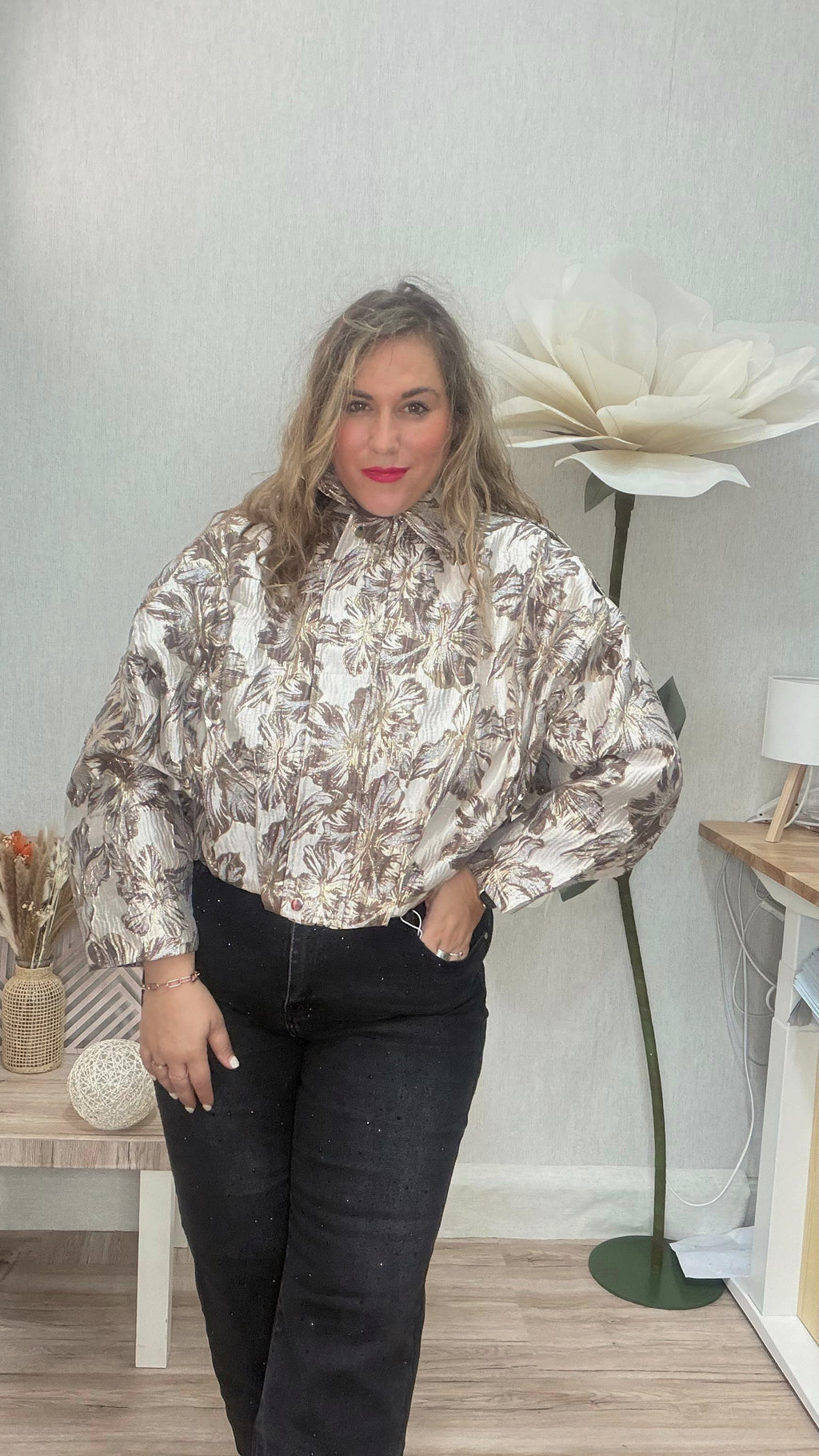 Bomber metalizada Hojas